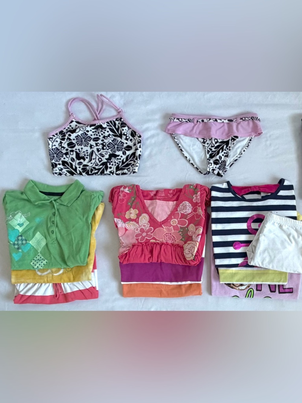 Girls Set of Clothing~Shirts, Shorts, Bathing Suit
